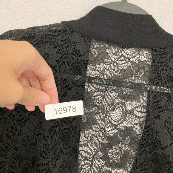 Calvin Klein Black Knit Open Front Lace Back Office Career Light Cardigan 2X - Picture 10 of 10